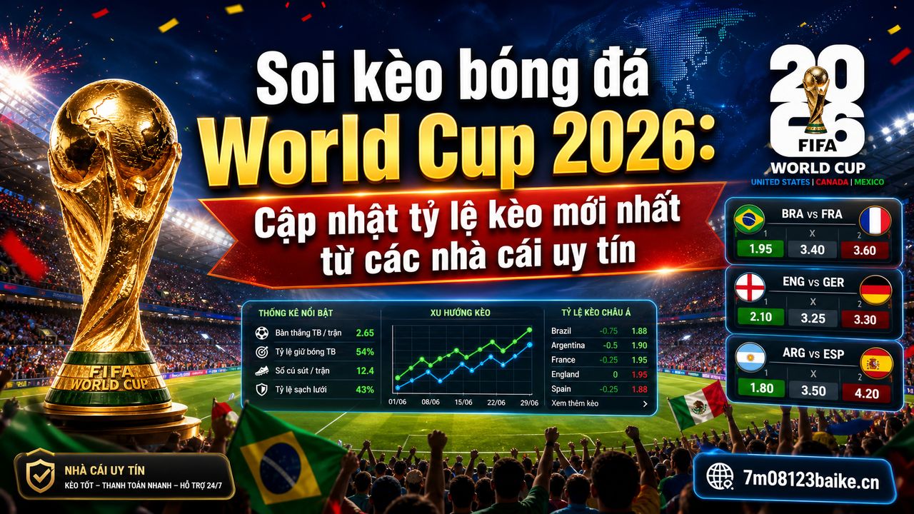 Soi kèo bóng đá World Cup 2026: Cập nhật tỷ lệ kèo mới nhất từ các nhà cái uy tín