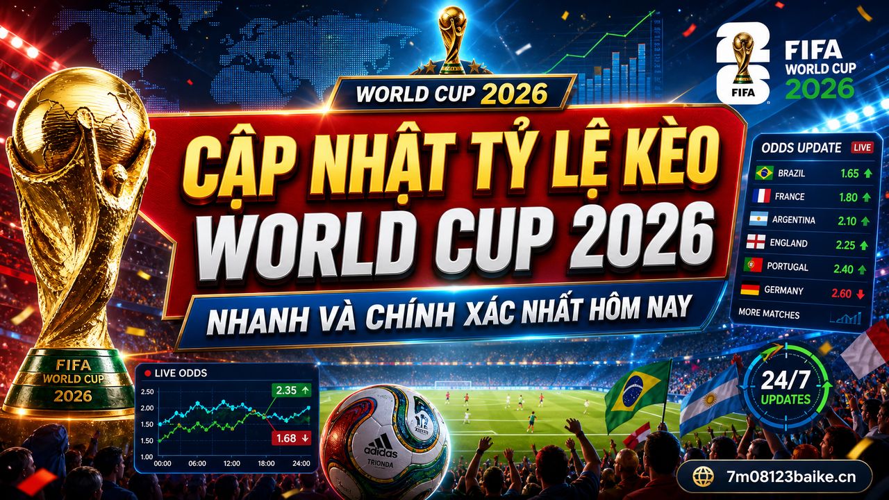 Cập nhật tỷ lệ kèo World Cup 2026 nhanh và chính xác nhất hôm nay