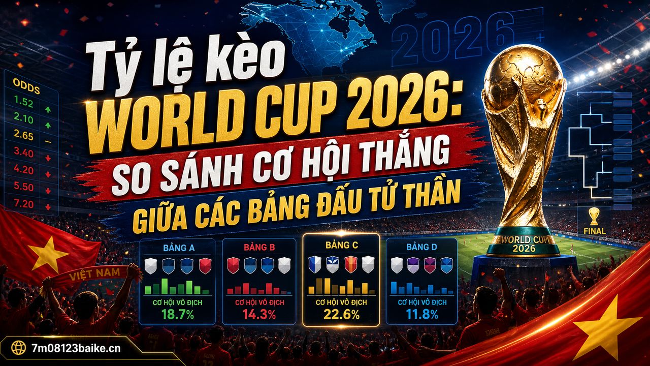 Tỷ lệ kèo World Cup 2026: So sánh cơ hội thắng giữa các bảng đấu tử thần